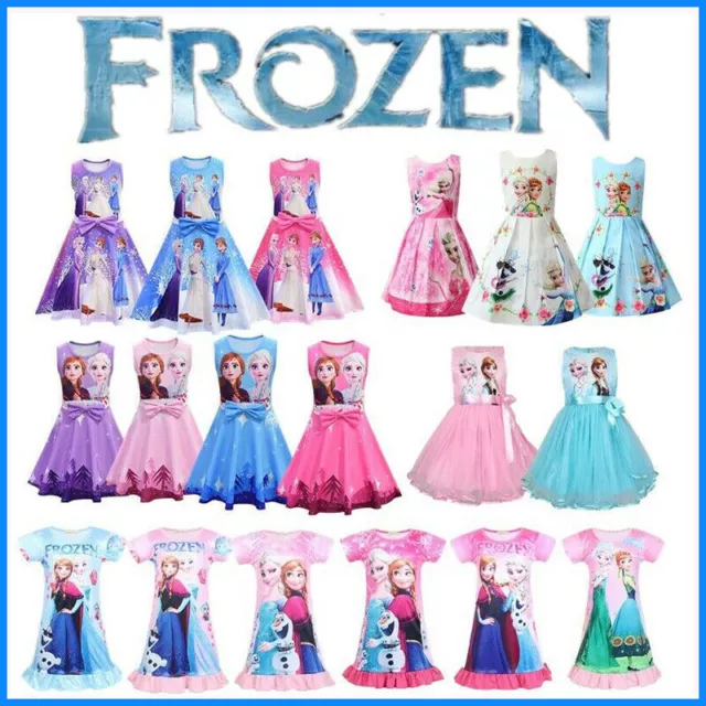 Die Eiskönigin Kleid Mädchen Frozen Anna Elsa Prinzessin Kinder Party Geburtstag