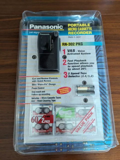 Panasonic RN-302 PK Portable Micro Cassette Recorder Value Pack