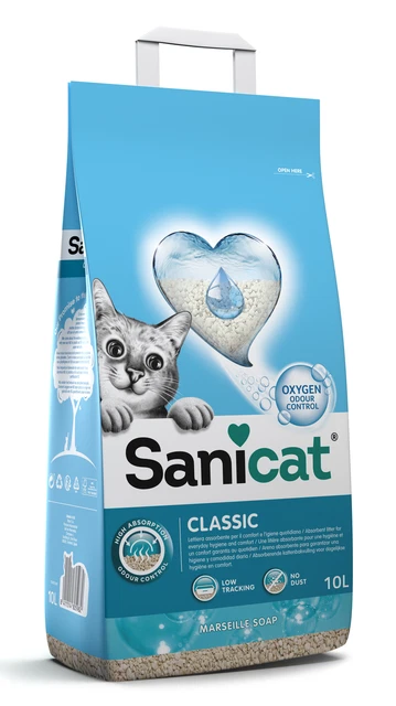 Jabón Sanicat Classic Marsella dañado arena para gatos - 10 litros