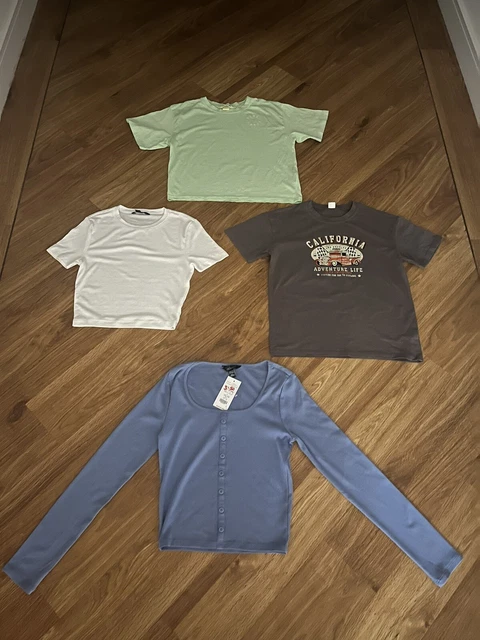 Bundle 4 X Girl's T-Shirts / Tops New Look / Shein / H&M Age 12-13 Years