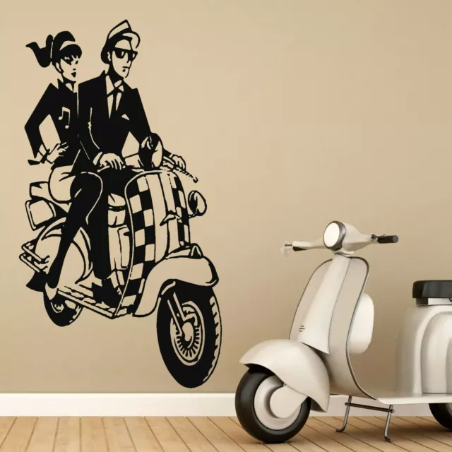 Large Ska Music Walt Jabsco Rude Beat Girl Scooter 2 Tone Specials Wall Sticker