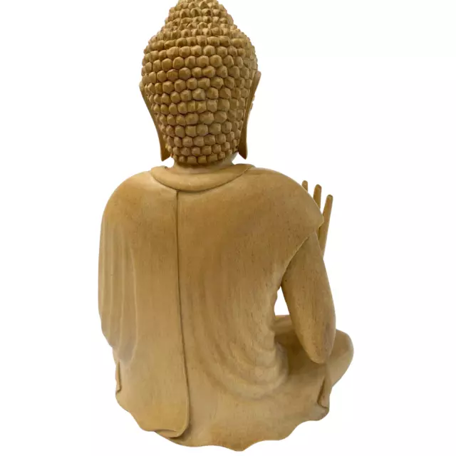 Teaching Buddha statue Dharmachakra Wheel Wood Carving Sculpture Balinese Art 3