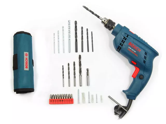 Genuine Bosch GSB 450-Watt Impact Drill Set Blue 100-Pieces + Free Shipping