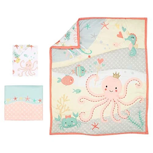 Ocean Mist 3Piece Crib Bedding Set Multicolor