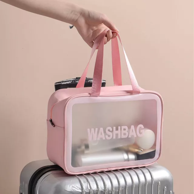 Large Capacity Cosmetic Makeup Bags Portable Transparent Travel Toiletry Bag 3