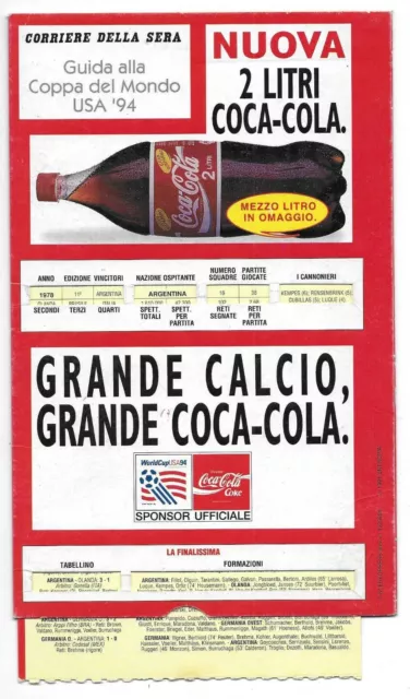 WorldCup USA 94 - Sponsor Ufficiale Coca Cola - Guida alla Coppa del Mondo.