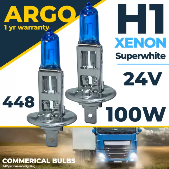 2x H1 24v Faro 100w P14.5s Xenon Faros Antiniebla Faro 466 448 Bombillas