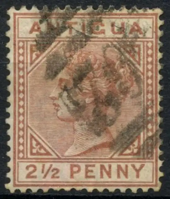 Antigua 1882 QV SG#22, 2.5d Red Brown Wmk CA Used #E14344