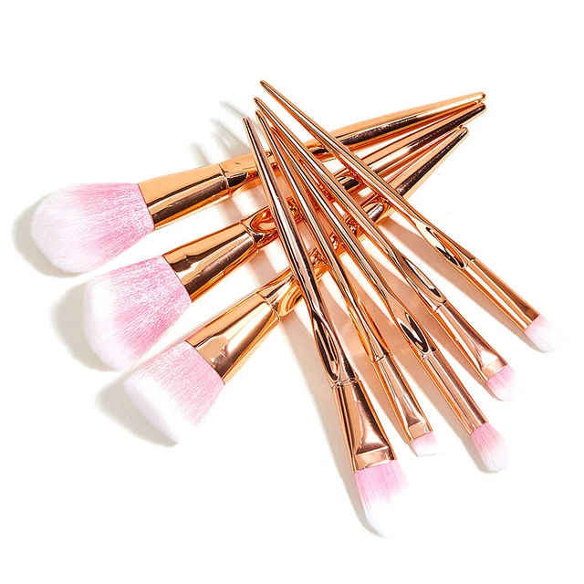 8PZ Set di Pennelli per Trucco Fondotinta Cosmetico nel Polvere Blush Ombre O4N7