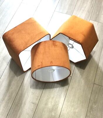 new HQ luxury upholstery velvet lamp shade and pendant light shade-burnt orange
