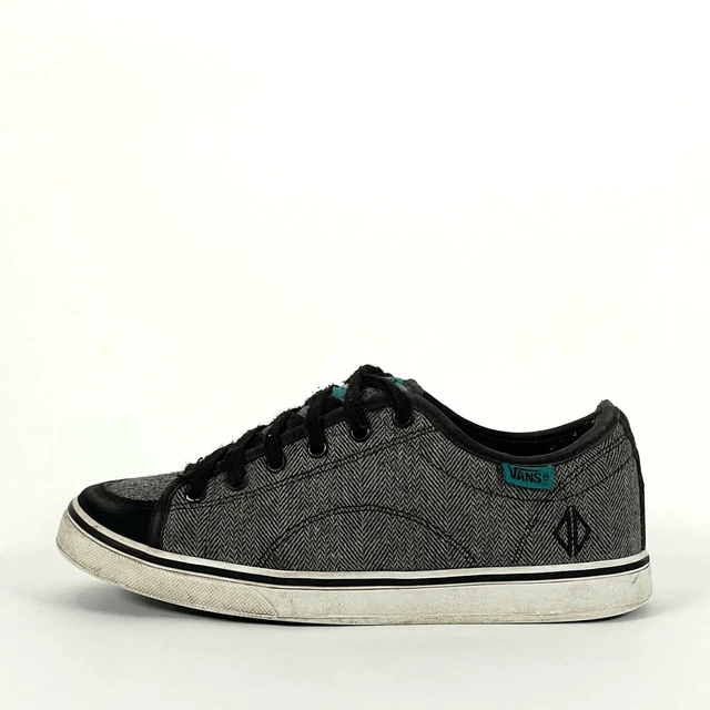VINTAGE VANS DUSTIN Dollin Shoes Womens 7 Gray Herringbone Tweed Y2K Skate 19.15 PicClick UK