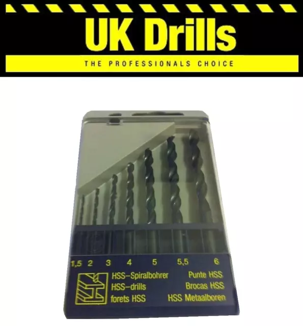 7Pc Piece Hss Drill Bit Set - Quality Drills Metric Sizes