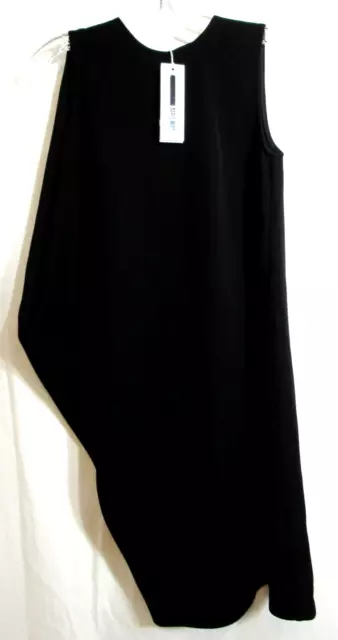 Alexander McQueen McQ Black Draped Side Sleeveless Back Zip Dress Size 36 NWT