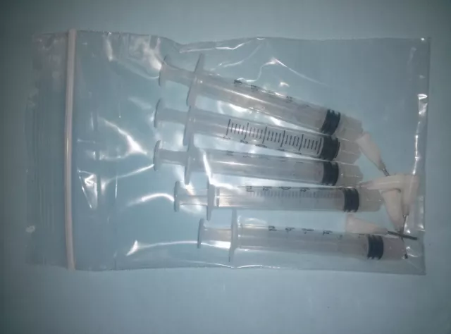 1 pack - 5 Syringe Applicators + 5 Tips - Multi purpose - Glues, Oil Concentrate