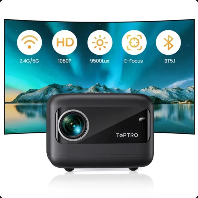 TOPTRO TR25 Smart Mini Beamer Projektor mit WiFi&Bluetooth Heimkino