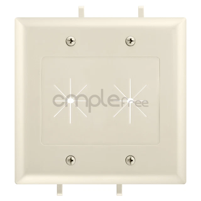 2 Gang Lite Almond Wall Plate With Flexible Opening  - NEW