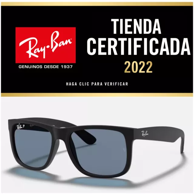 Gafas de sol Ray Ban RB4165 622/2V JUSTIN Rubber Black Blue Polarized New