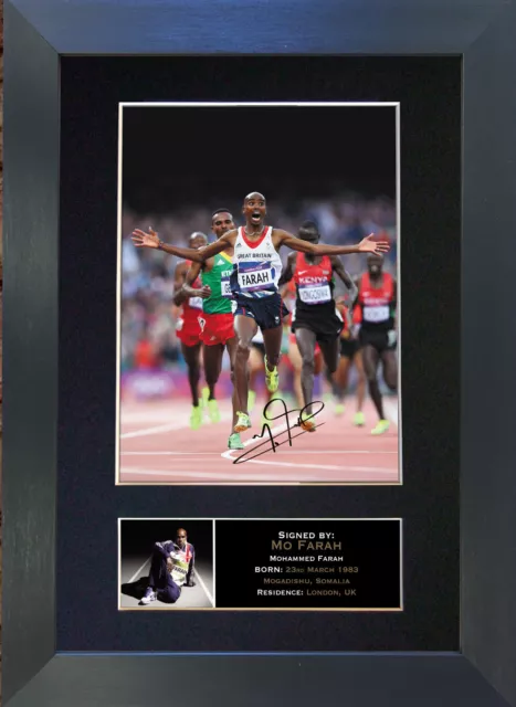 #273 MO FARAH Olympic Star Signed Mounted Reproduction Autograph Photo Prints A4