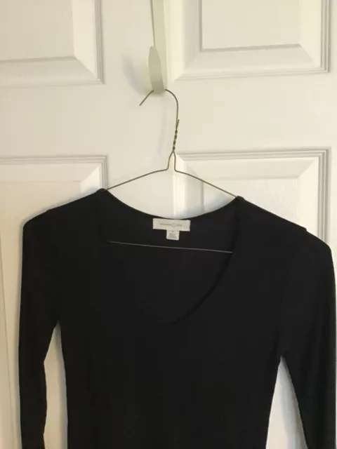 Treasure And Bond Womens Black Long Sleeve V-Neck Rib Knit Top Size Small 3