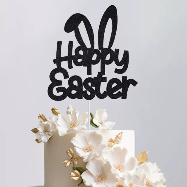 Easter Glitter Cake Topper Happy Easter Day Party Bunny Rabbit Ear Design Decor