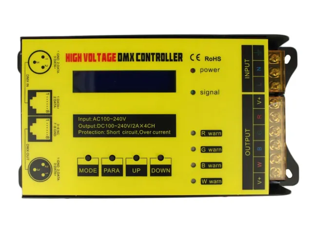 Centralina DMX Controller Alta Tensione 4 Canali RGBW Per Striscia Led DC 220V 4