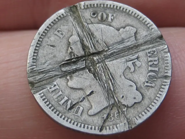 1867 Three 3 Cent Nickel- VG Details