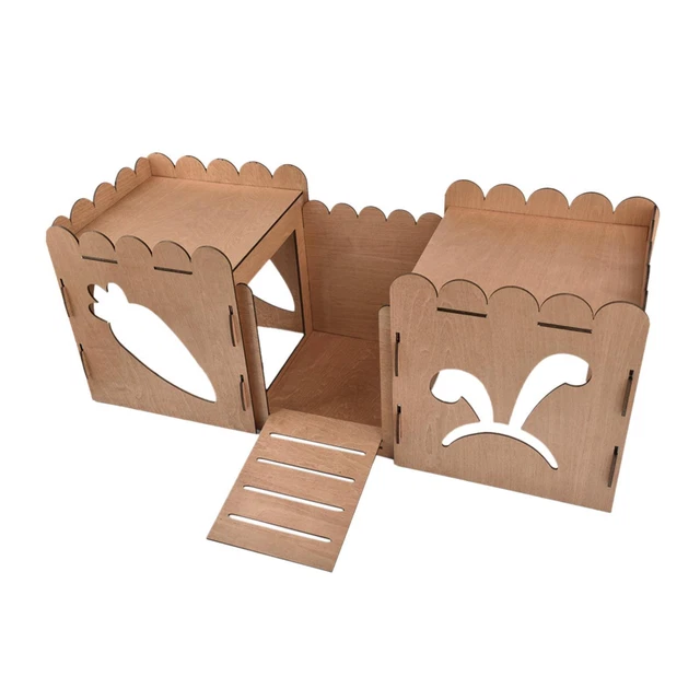 WOODEN RABBIT CASTLE Hideout Guinea Pig House Hedgehog 52.55 PicClick AU