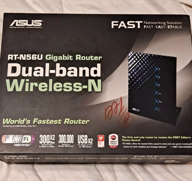 ASUS RT-N56U Gigabit Router Dual Band Wireless-N 300 Mbps 4-Port Original Box