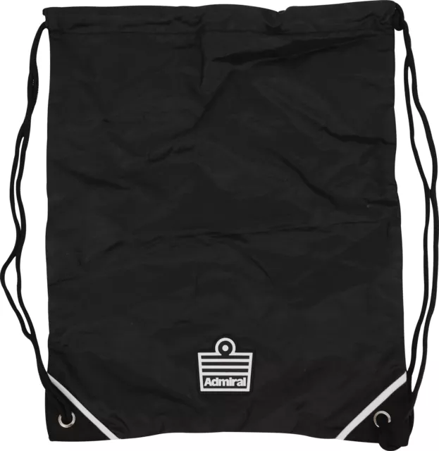 Admiral Logo Gym Sack Fitness Bag Drawcord Durable Weather Resistant - Black