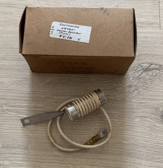 New Piper Aztec PA23 Fuel Heater Resistor, Southwind 489851 NOS