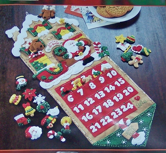 BUCILLA "SANTA'S TOY SHOP Felt Christmas Advent Calendar Kit-OOP 86541  $99.99 - PicClick