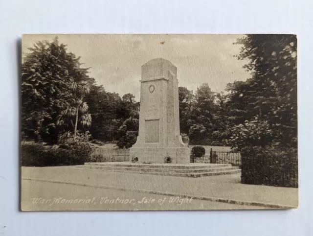 Isle of Wight Vintage Postcard Ventnor War Memorial Unposted Early 1920s