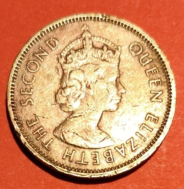 Moneta  Hong Kong, Ten cents del 1964,  circolata