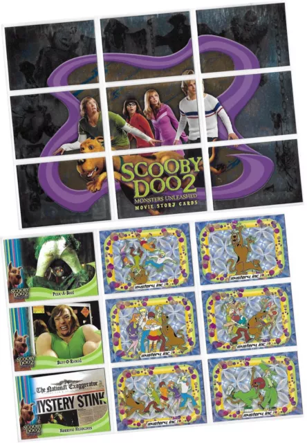 Scooby Doo 2 - 18 Chase Card Set - 9 Monsters - 6 Mystery Inc - 3 Box Loaders