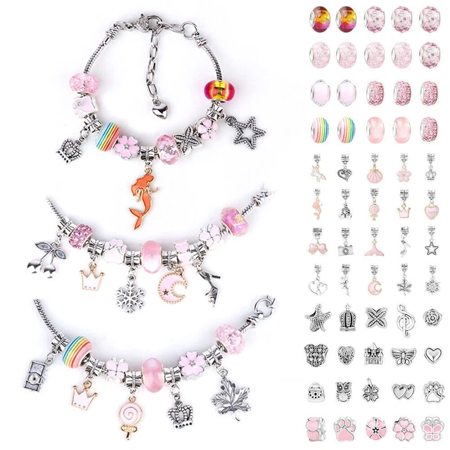 Bracelet Making Kits Beads Jewellery Charms Pendant Set DIY Craft Kids Gift New
