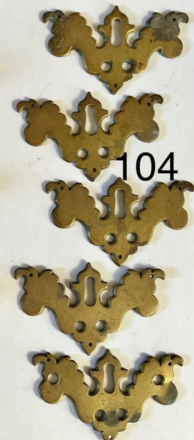 Selection Of Salvaged Brass Escutcheon Plates And Cup Handles.