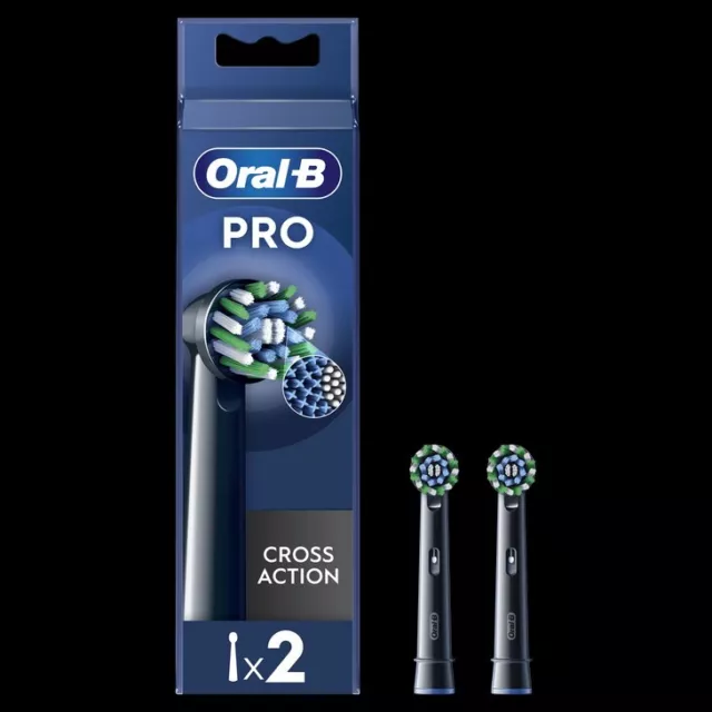 Oral-B Pro Cross Action Noire Brossettes Pour Brosse À Dents, Pack De 2 Unités