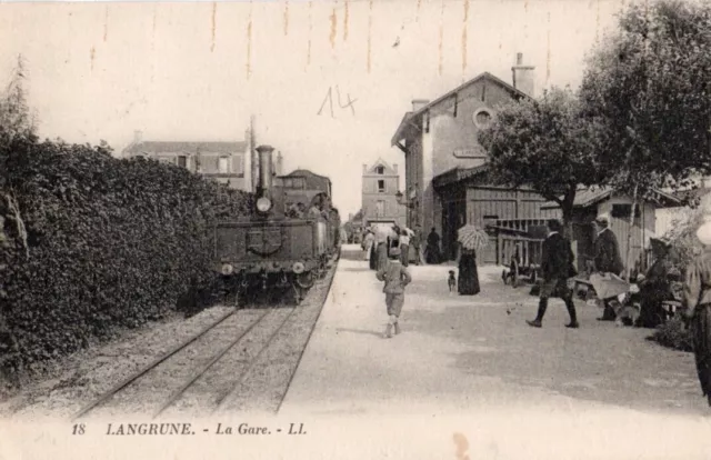 14 Cpa Animee 1926  Langrune   La Gare