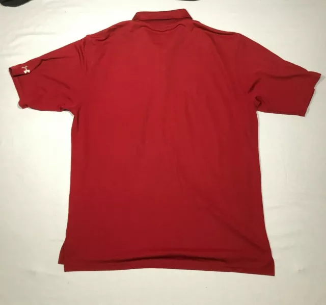 UNDER ARMOUR POLO Shirt Mens XL Red Regular Fit Golf Outdoor Athleisure ...