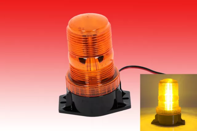 LED Rundumleuchte für Auto, Anhänger, Baumaschine - Magnetfuß - 12V/80V -  gelb/orange