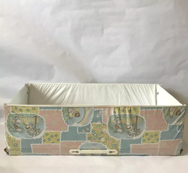 Vintage Folding Box Baby Bed Mattress Storage Drawer Pastel Vinyl Doll Infant