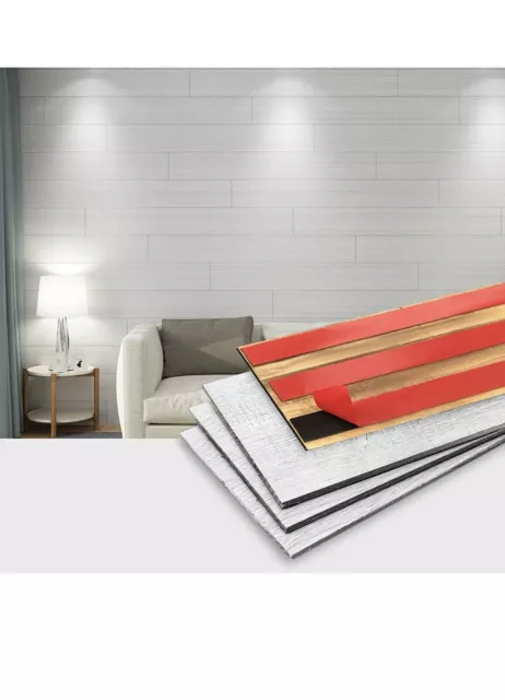 Art3d Peel and Stick Reclaimed Barn Wood Planks for Wall White-Washed 16 Sq Ft