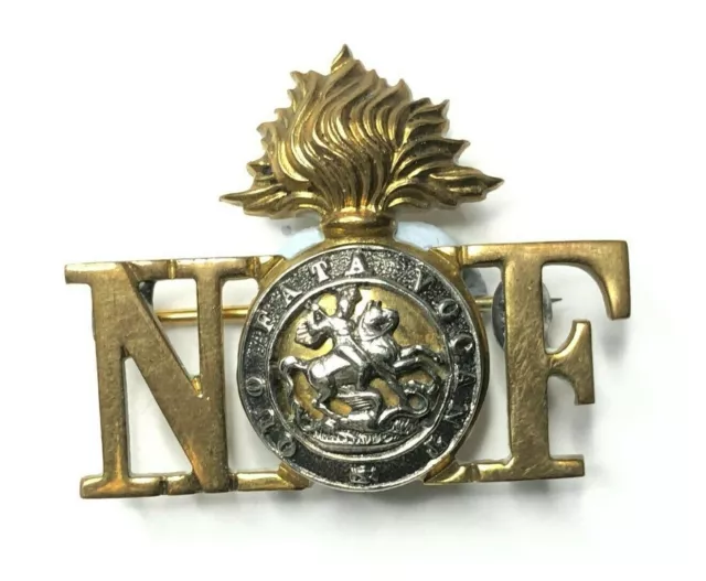 WW1  Northumberland Fusilers Shoulder title Sweetheart Brooch 3.7 x 3 cm's