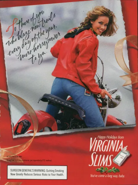 VIRGINIA SLIMS CIGARETTES Magazine Print Ad Lights 1990S VTG 1993 $13. ...