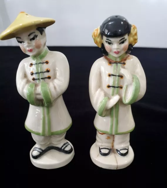 Asian Couple  Vintage Ceramic Salt & Pepper Shakers Buy 1 Figurine Get 2nd FREE