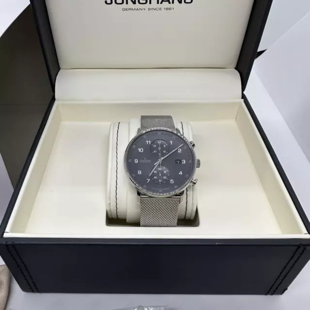 JUNGHANS Chronoscope 041.4877.44 made in Germany with Box Sapphire Crytal