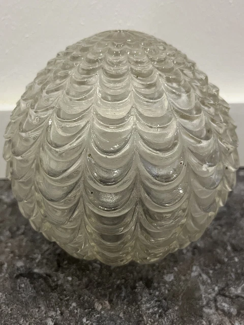 Globe De Lampe Ancien En Verre Peint – Décor Paysage – Pour Lustre Ou Plafonnier