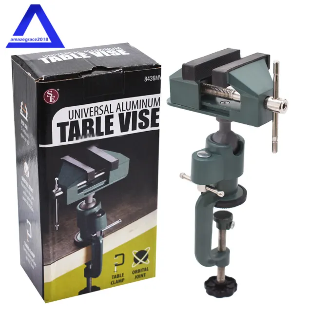 For Holding Small Parts Universal Table Vise 3" Aluminum Swivel 360° Rotating US