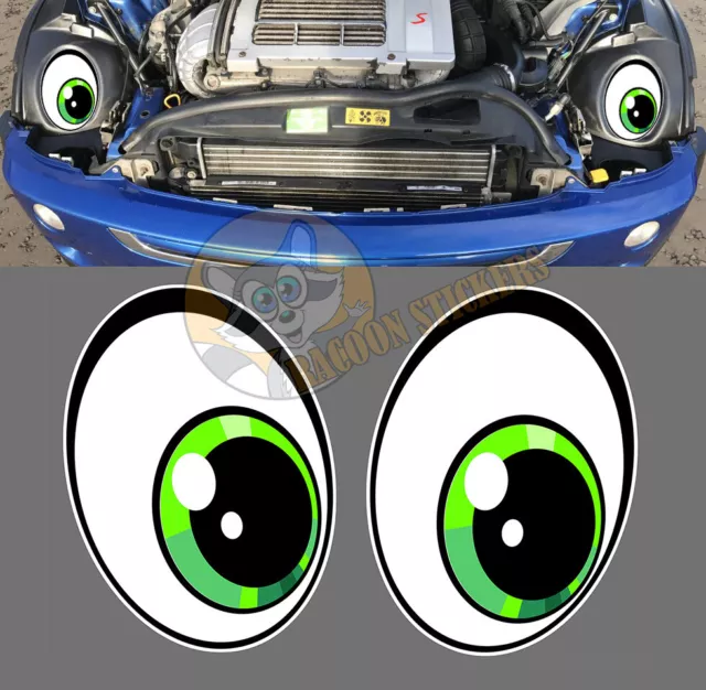 2 Yeux Cartoon Bd Drole Pour Mini Cooper R50 R52 R53 Autocollant Sticker Bd406-3