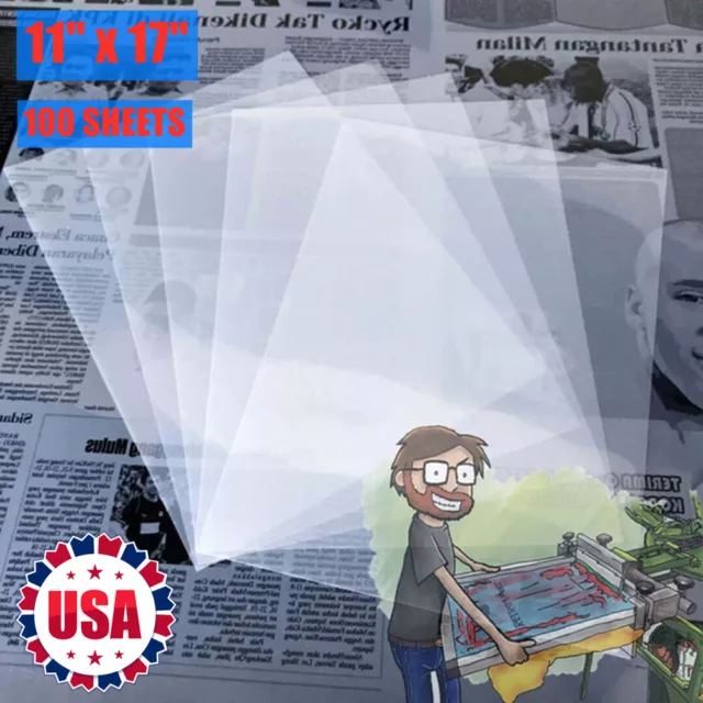 CALCA Premium 11" x 17" Waterproof Inkjet Milky Transparency Film 100 Sheets/lot